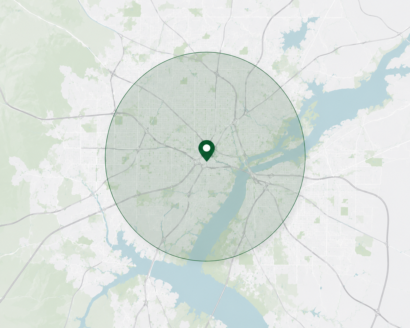 Local territory map showing an installer's protected service area