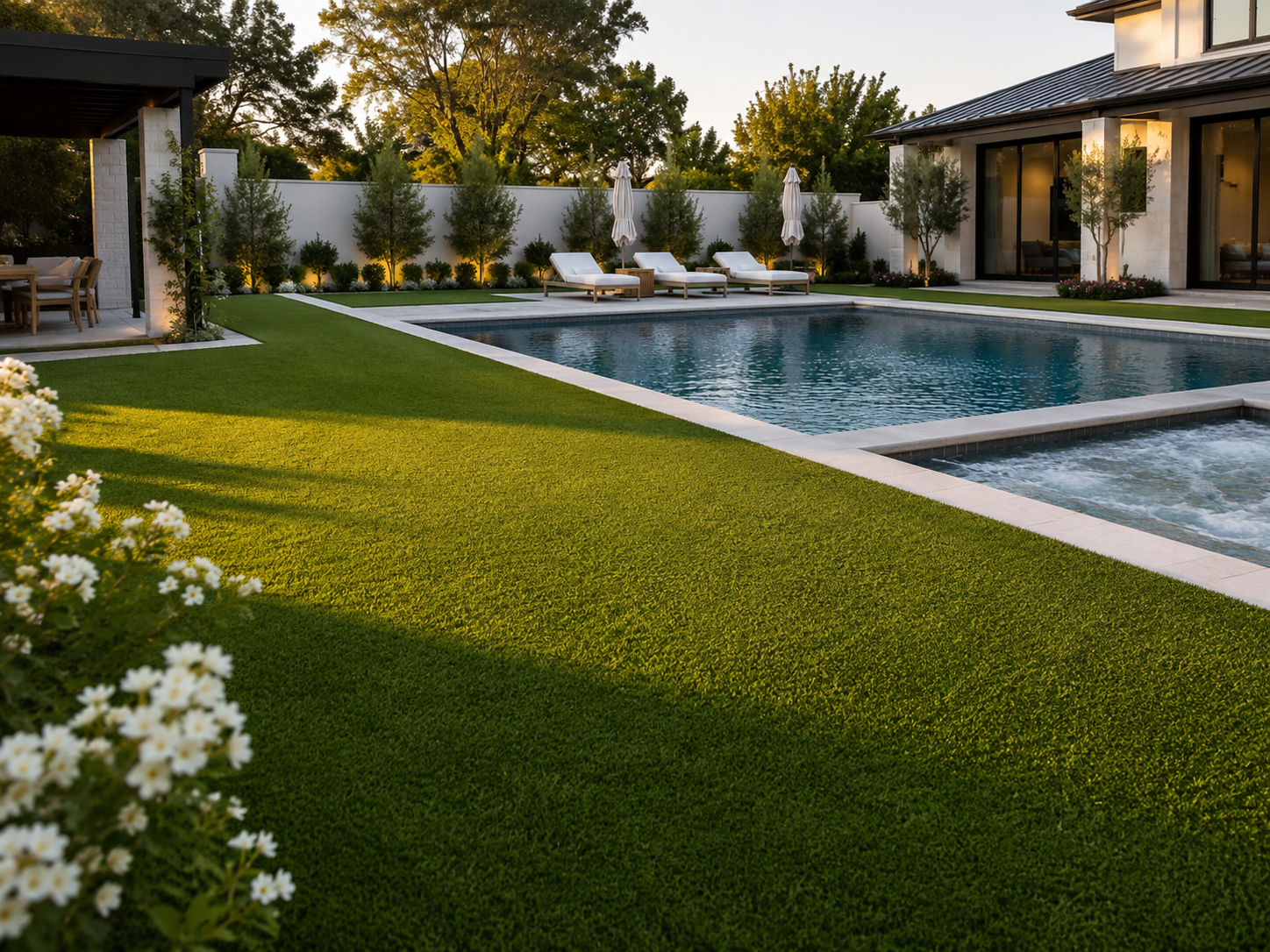 Pool turf install